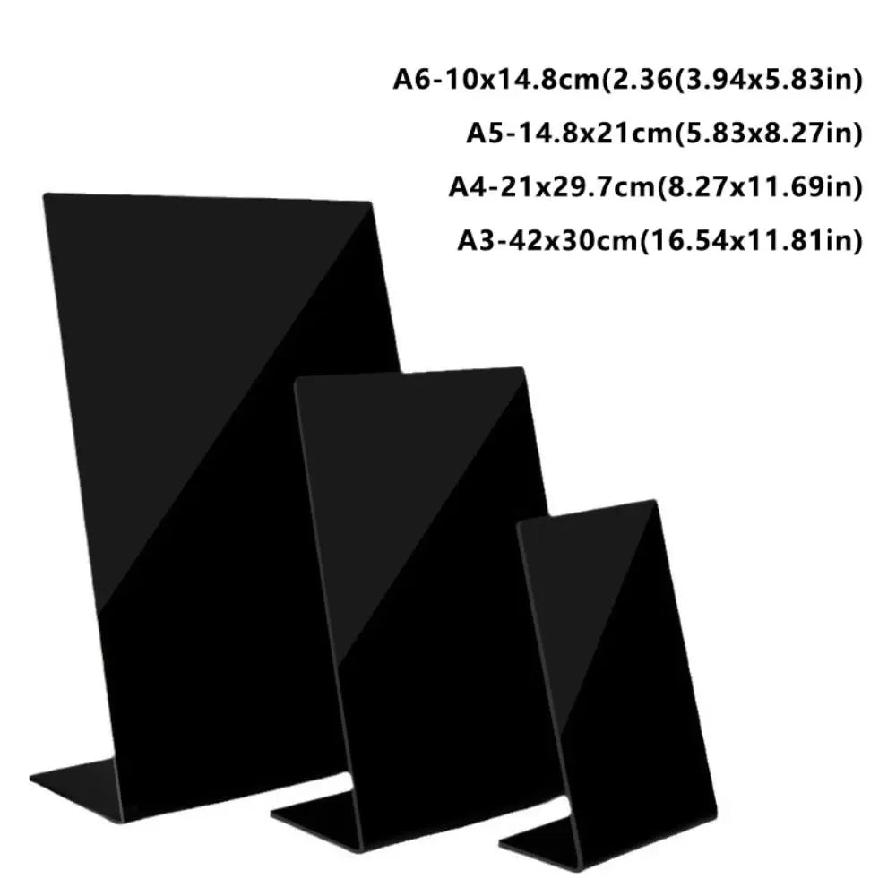 Acrylic Freestanding Chalkboard A3–A6 Reusable Tabletop Sign