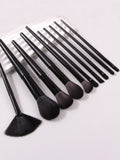 10-Piece Soft Bristle Makeup Brush Set – Foundation & Blush