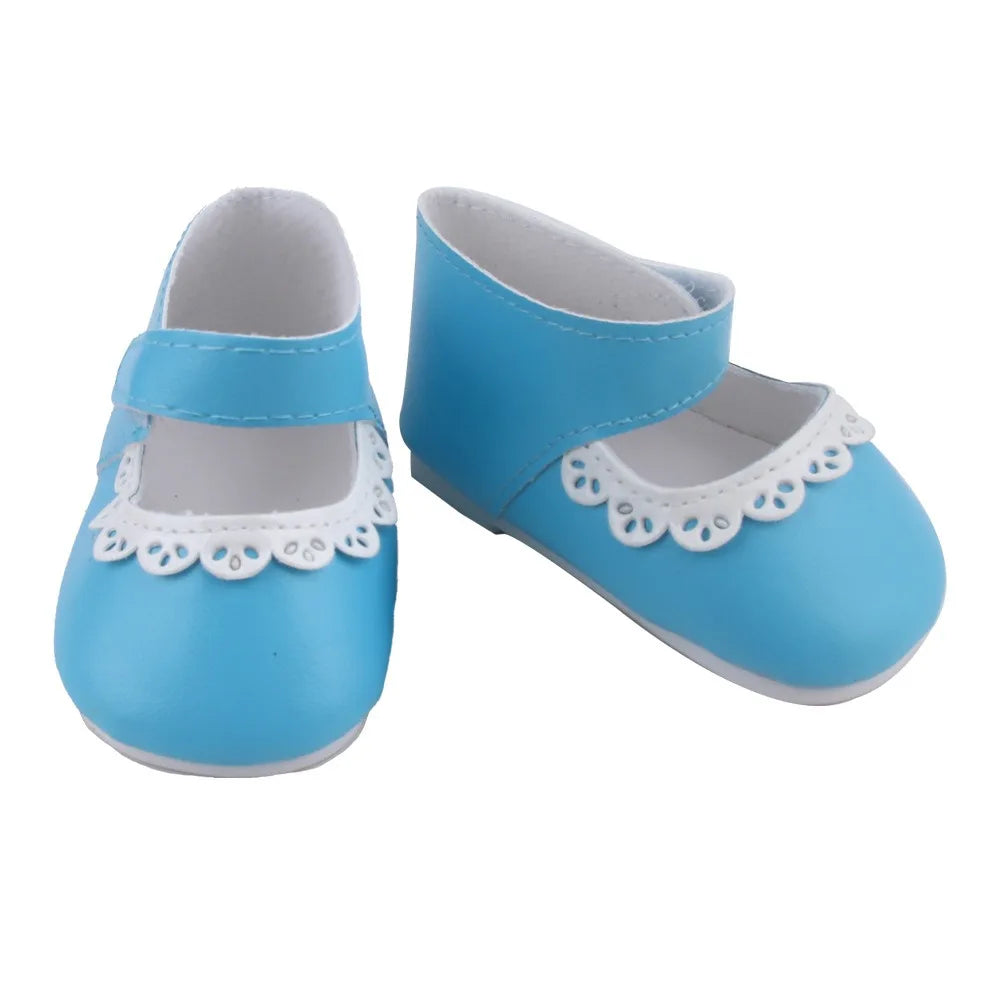 PU Leather Ruffle Mini Doll Shoes 8cm for 55cm / 22-Inch Dolls