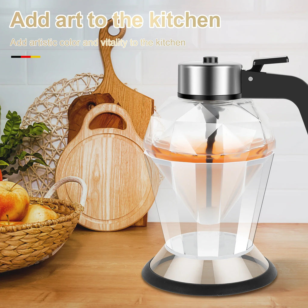 Diamond Glass Honey Dispenser 200ml – Drip-Free Trigger Jar