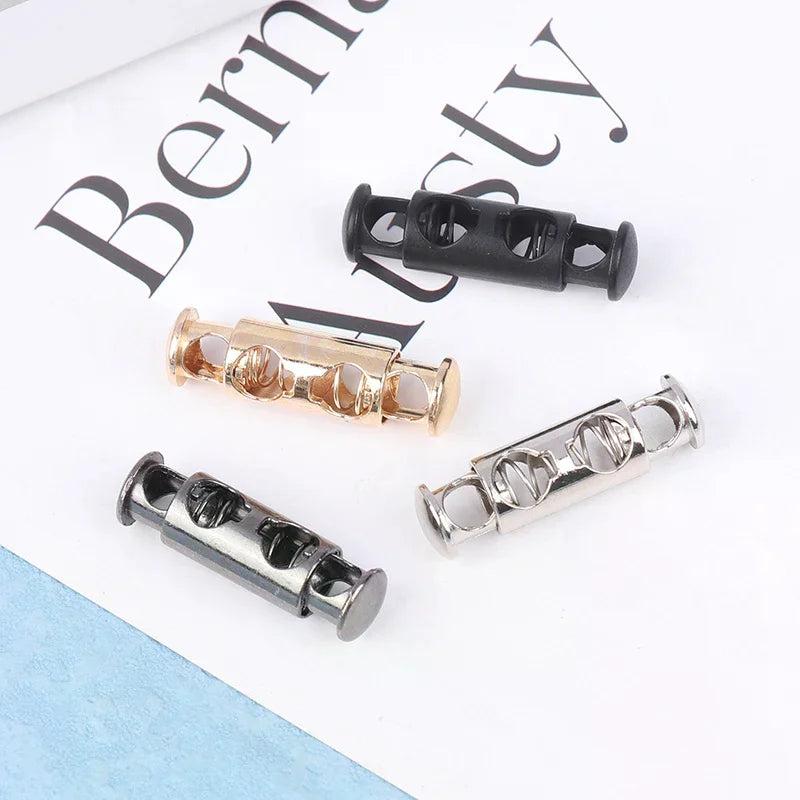 10Pcs Double Hole Metal Spring Buckles – Elastic Cord Locks