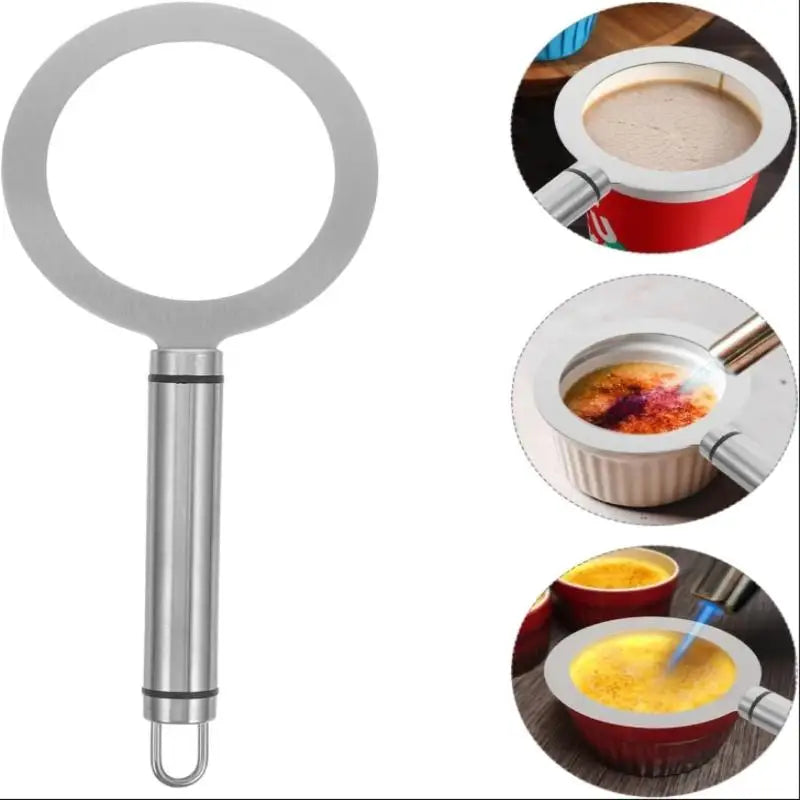 Stainless Steel Brûlée Ring – S/M/L for Desserts & Milk Tea