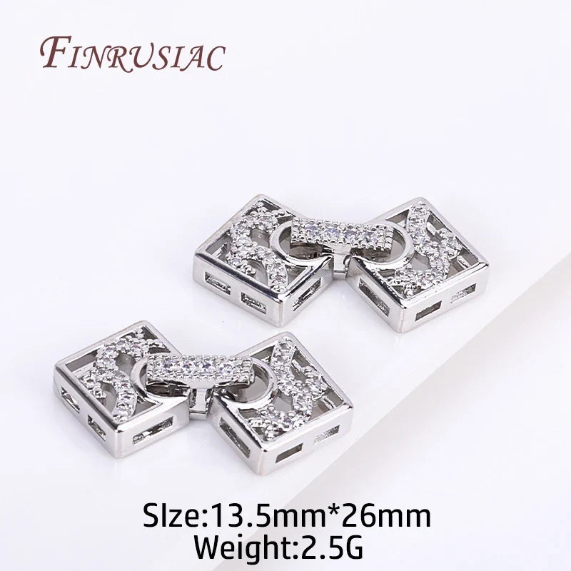18K Gold Plated Zircon Clasp Connector Beads | DIY Jewelry