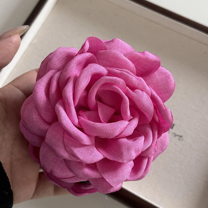 Rose Flower Hair Claw Clip – Elegant Shark Clip for Women