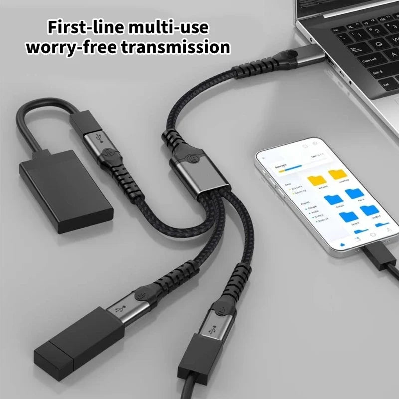 USB to Dual/Triple USB-C Female Splitter Adapter Cable | Hub