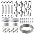 Sun Shade Sail Hardware Kit – 15M 3mm Stainless Wire Rope