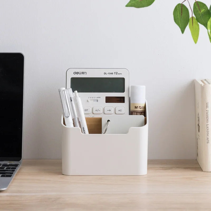 Plastic Desktop Storage Box – Remote & Cosmetics Organizer