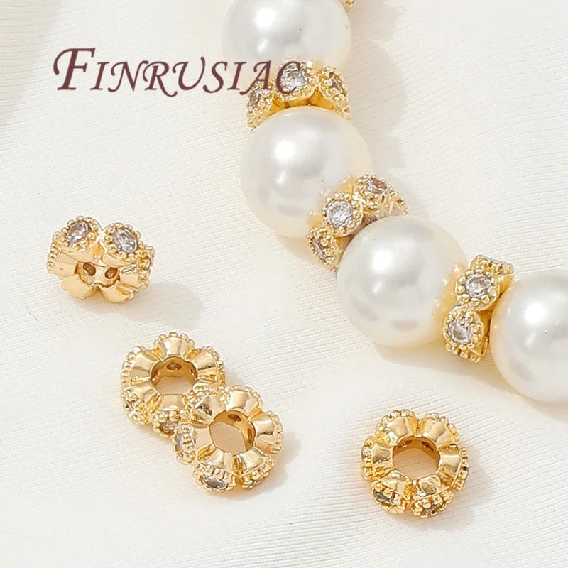 6mm 18K Gold Plated Rhinestone Spacer Beads – DIY Jewelry Making