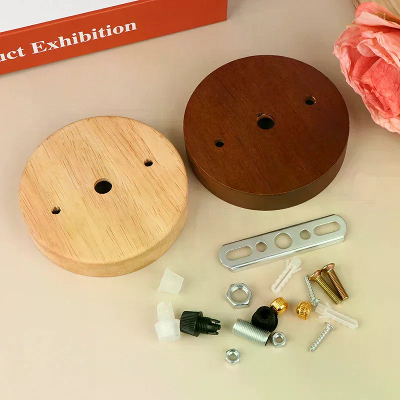 Wooden Ceiling Plate Lamp Base | 10/12cm Pendant DIY Chandelier