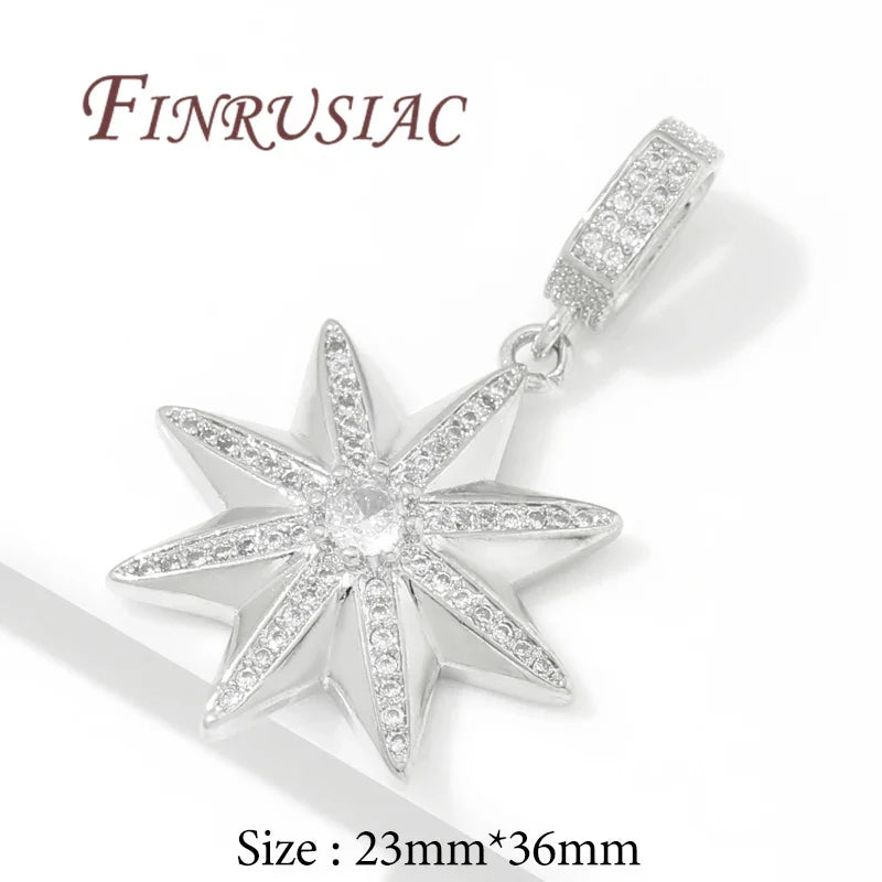 18K Gold Plated Zircon Charms – Sun Heart Star Pendants DIY