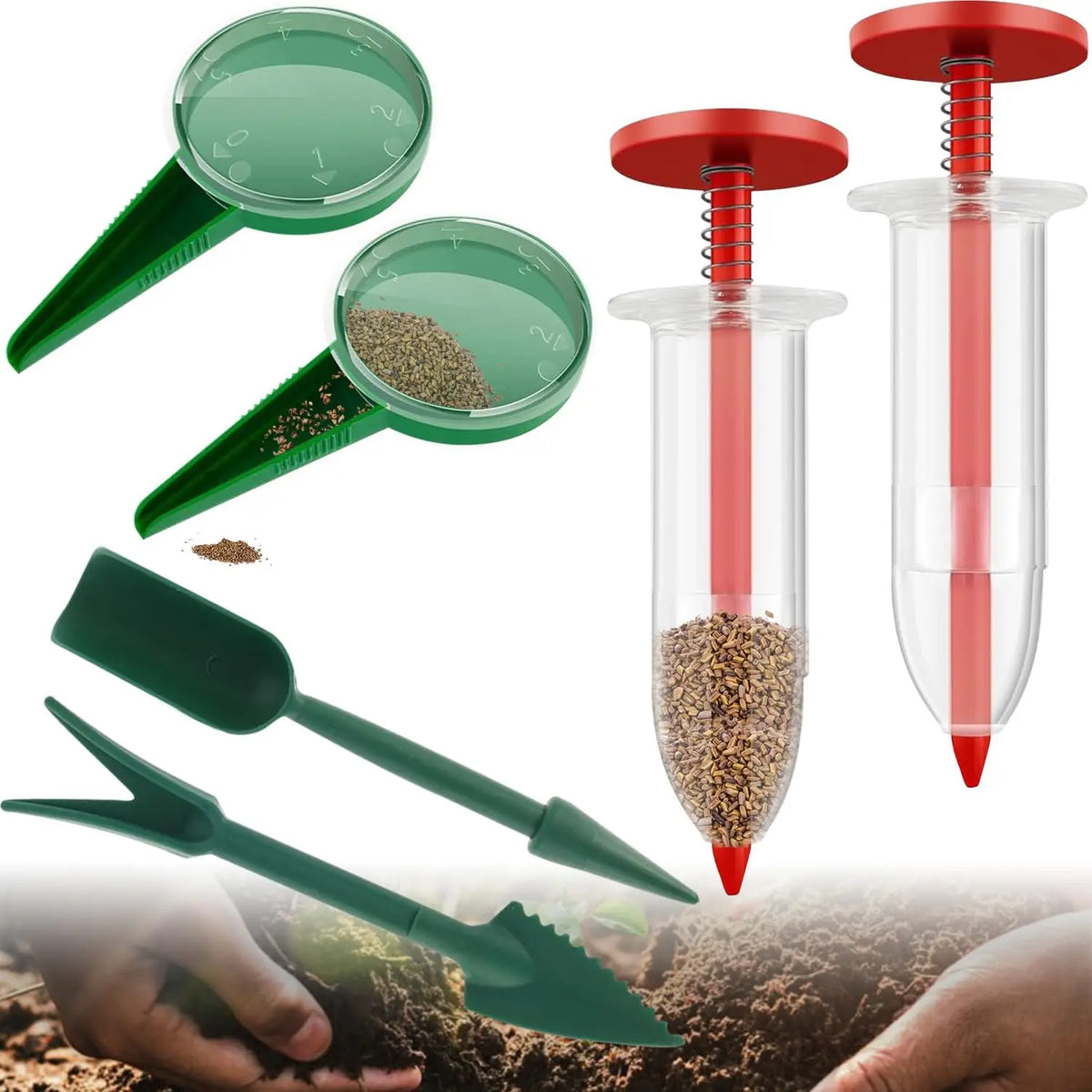 Mini Adjustable Manual Seed Planter – Handheld Garden Seeder