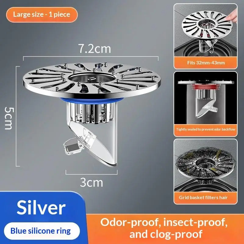 Anti-Odor Floor Drain Cover with Removable Filter Basket