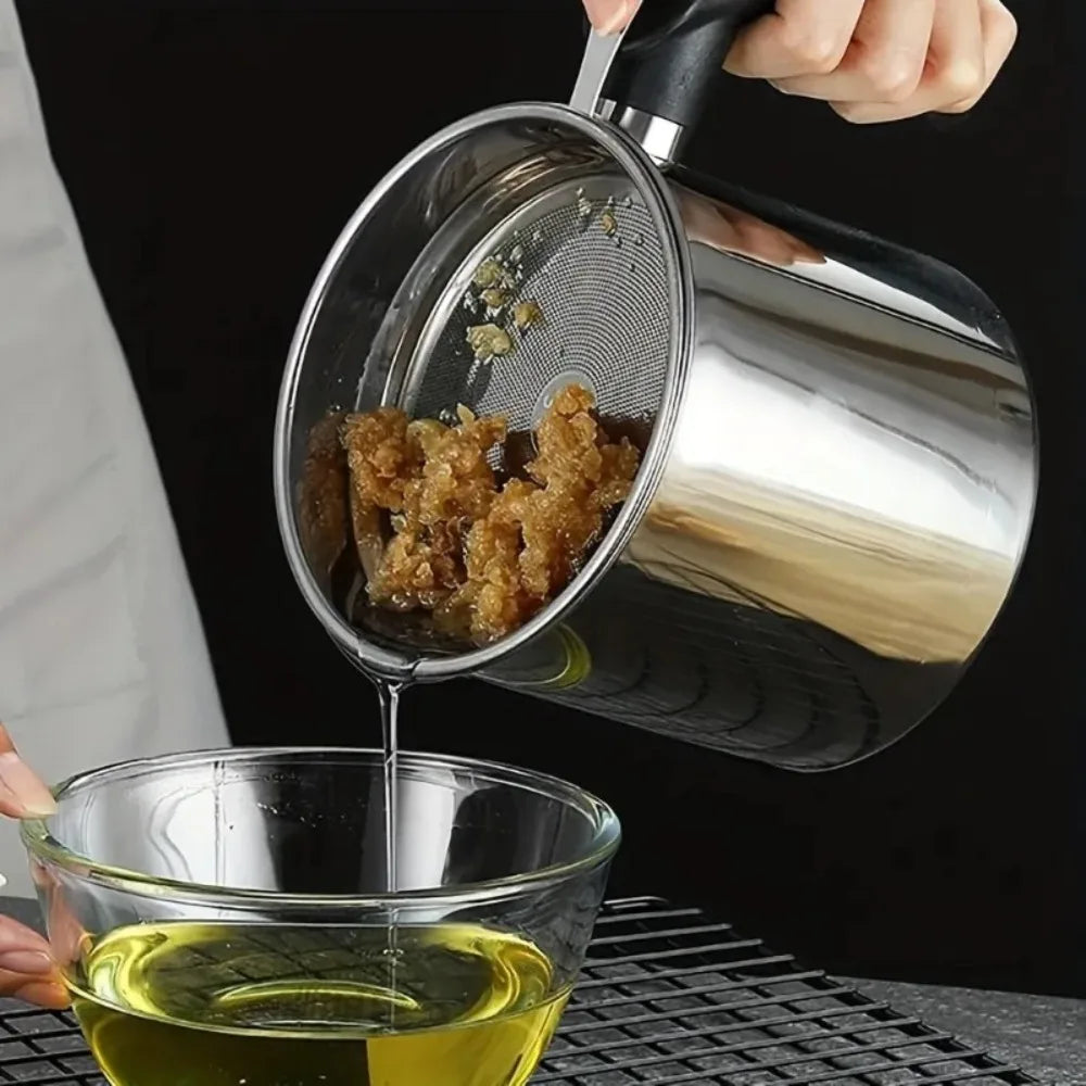 Stainless Steel Oil Filter Cup – Leak-Proof Storage Bottle