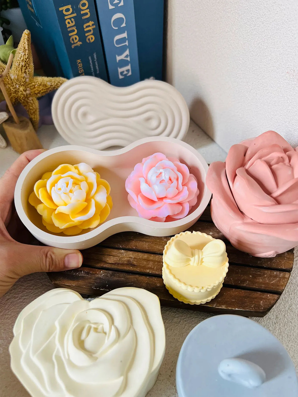 Silicone Resin Mold Set – Candle Jar, Rose & Storage Box