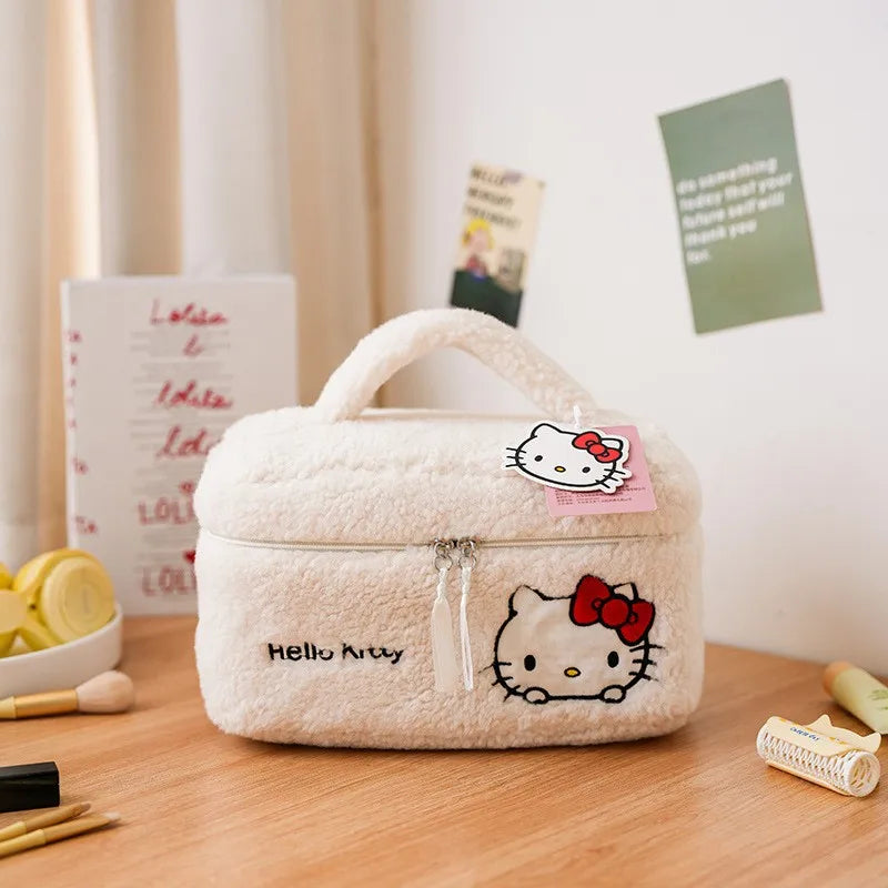 Sanrio Hello Kitty Plush Makeup Bag – Waterproof Cosmetic Pouch