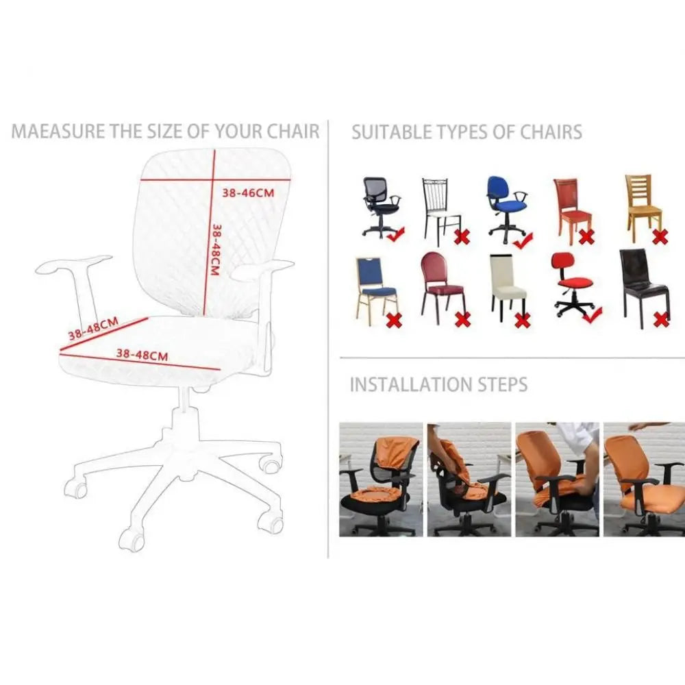 Elastic Waffle Texture Office Chair Back Cover – Breathable