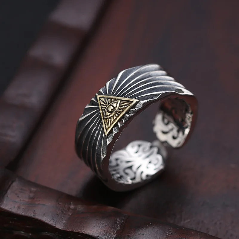 Vintage Punk Adjustable Ring – Eagle Tiger Snake Charm