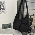 Large Canvas Dumpling Crossbody Bag – Unisex Multi-Pocket