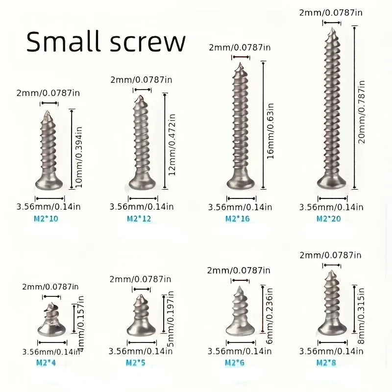 400pcs Self-Tapping Wood Screws Assortment Kit – Carbon Steel