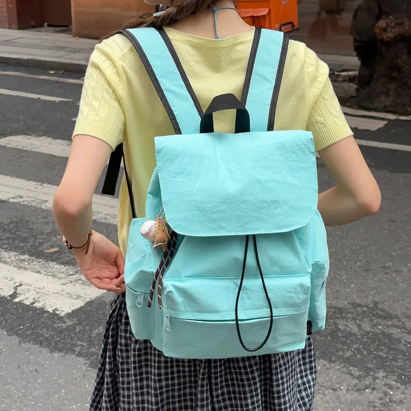 Large Capacity Women's Canvas Backpack – Korean Style Bag