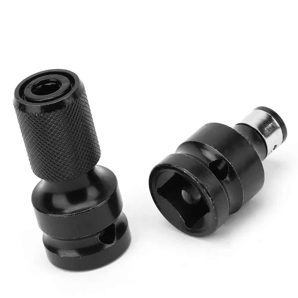 2pcs 1/2 to 1/4" Hex Telescopic Quick Release Adapter Set