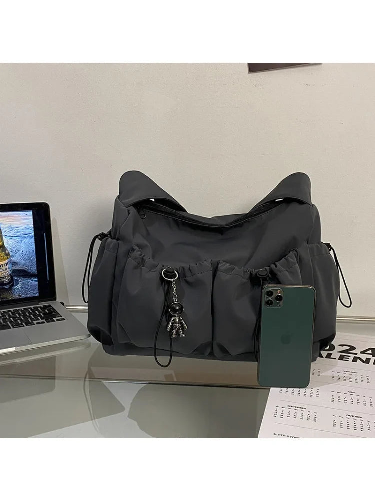 Large Capacity Nylon Tote Bag – Unisex Shoulder & Crossbody