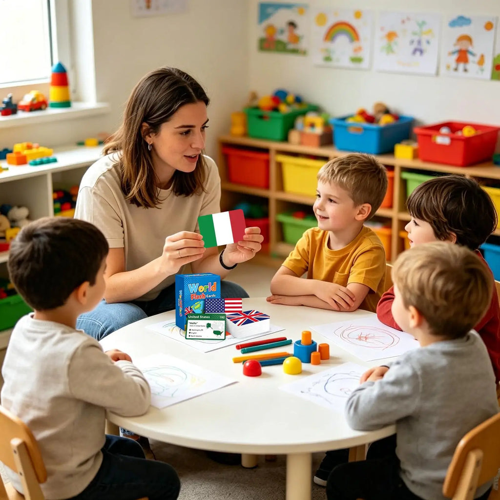 245-Piece World Flag Flash Cards | Geography Learning Game