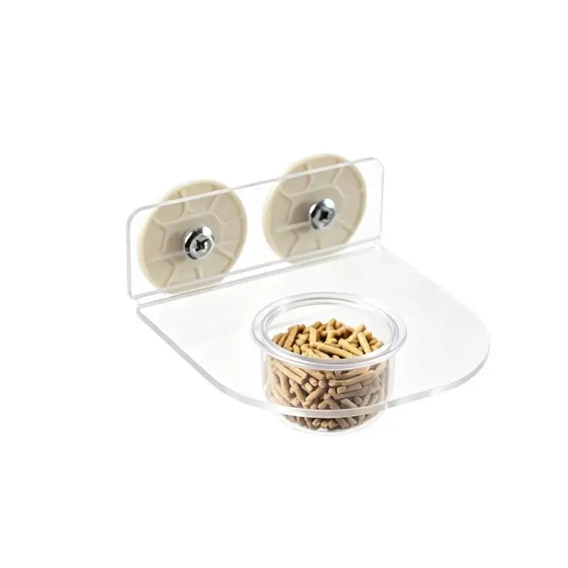 Clear Acrylic Dual Pet Feeder Bowl – Cage Clip Small Animals