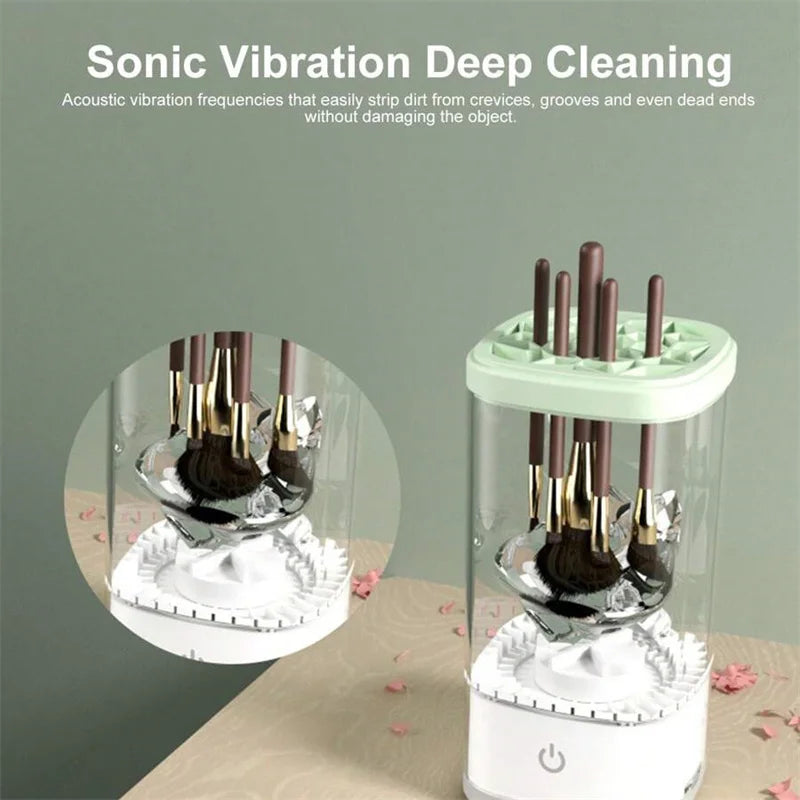 3-in-1 Electric Makeup Brush Cleaner Spinner & Holder