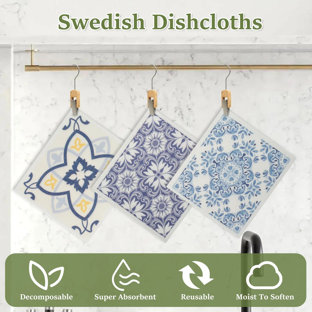 Swedish Dishcloths Set – Absorbent Reusable Kitchen Dish Rags