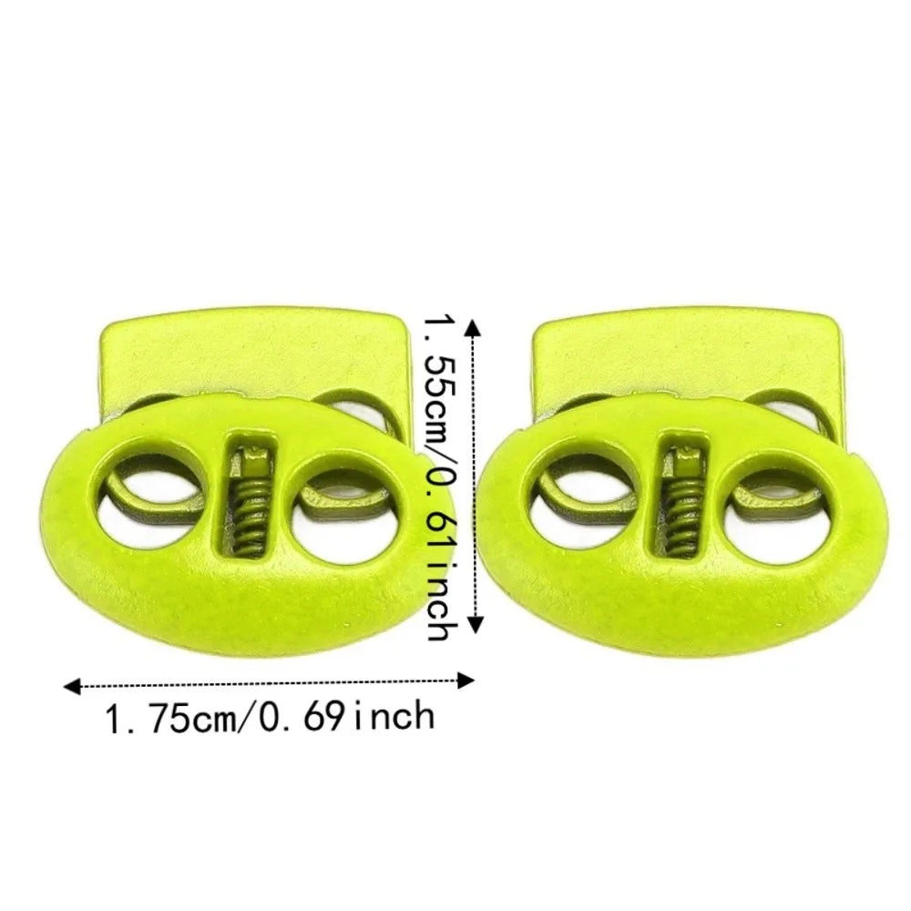 30pcs Metal Cord Locks Double Hole Spring Toggle Stoppers
