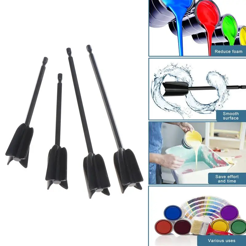 6-Pack Drill Paint Mixer Rods for Epoxy Resin, Putty & Paint