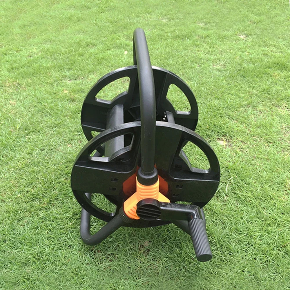 Portable Garden Hose Reel Storage Cart & Pipe Organizer Rack
