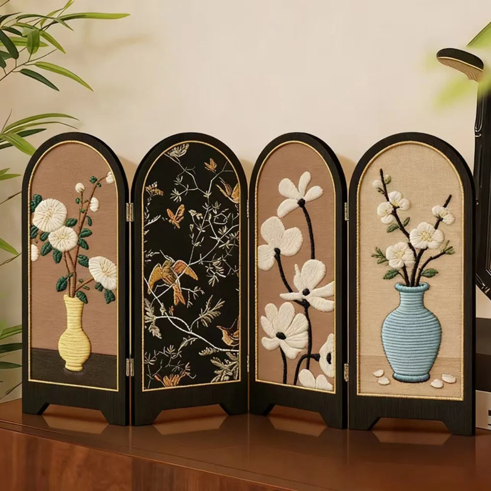 Miniature Folding Screen 1:12 Scale – Chinese Retro Dollhouse