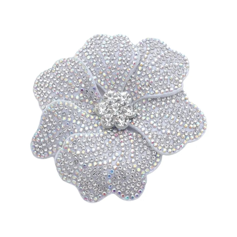 3D Rhinestone Rose Flower Patch – Sew-On DIY Applique Craft