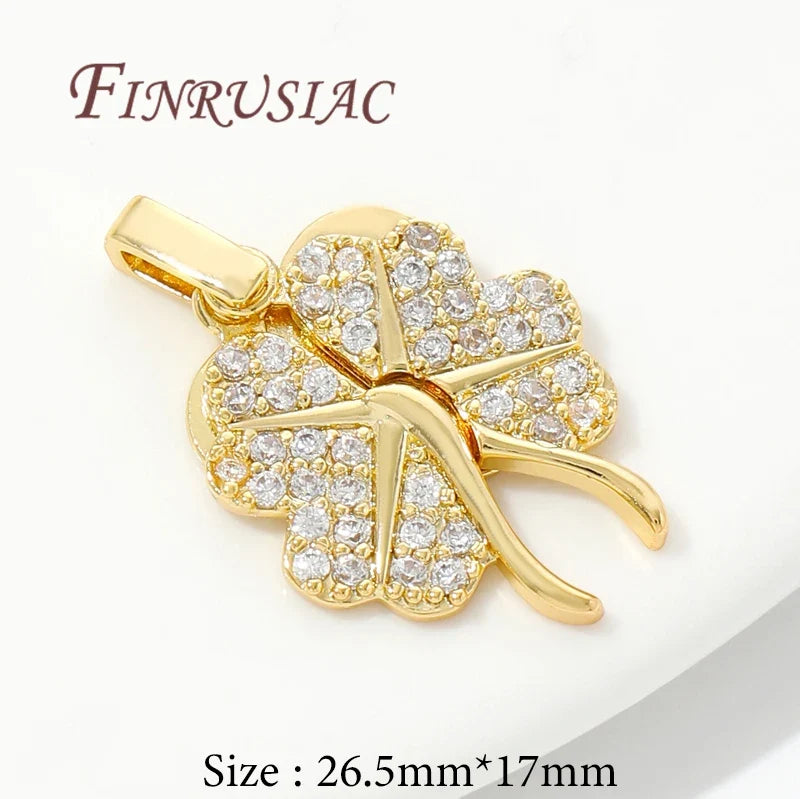 18K Gold Plated Zircon Heart Charm Pendants | DIY Jewelry Making