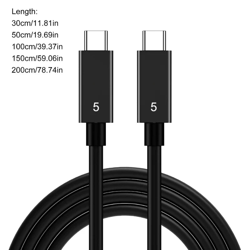 Thunderbolt 5 USB-C Cable | 80Gbps 240W 16K Video