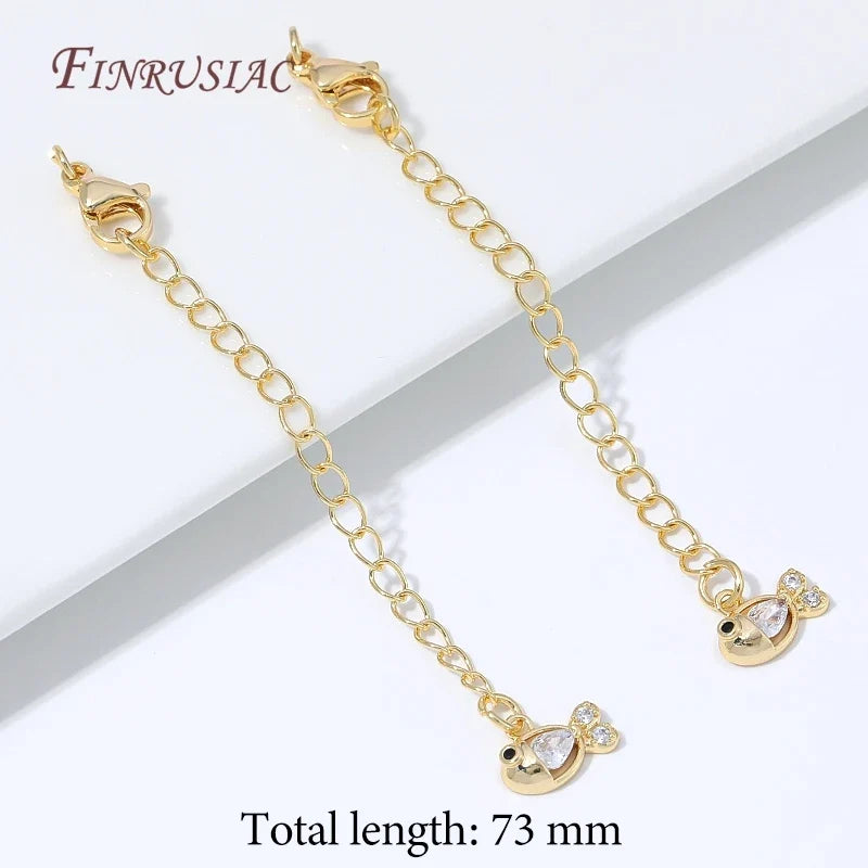 18K Gold Plated Necklace Extender Chain with Lobster Clasp