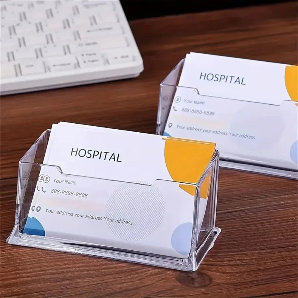 Transparent Acrylic Desktop Business Card Holder Display Stand