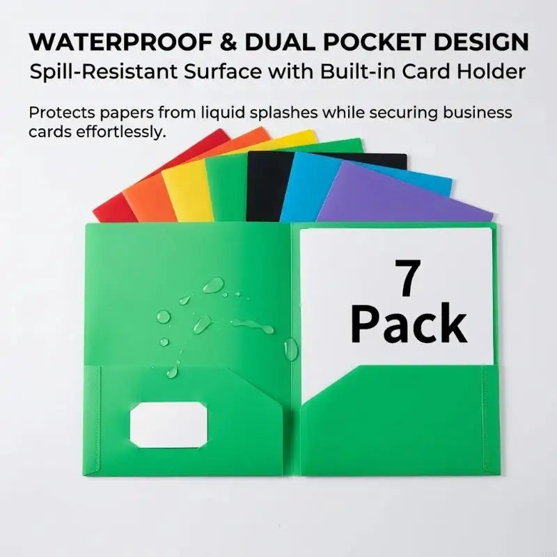 Two-Pocket Document Folders 7-Pack | A4 Assorted Colors