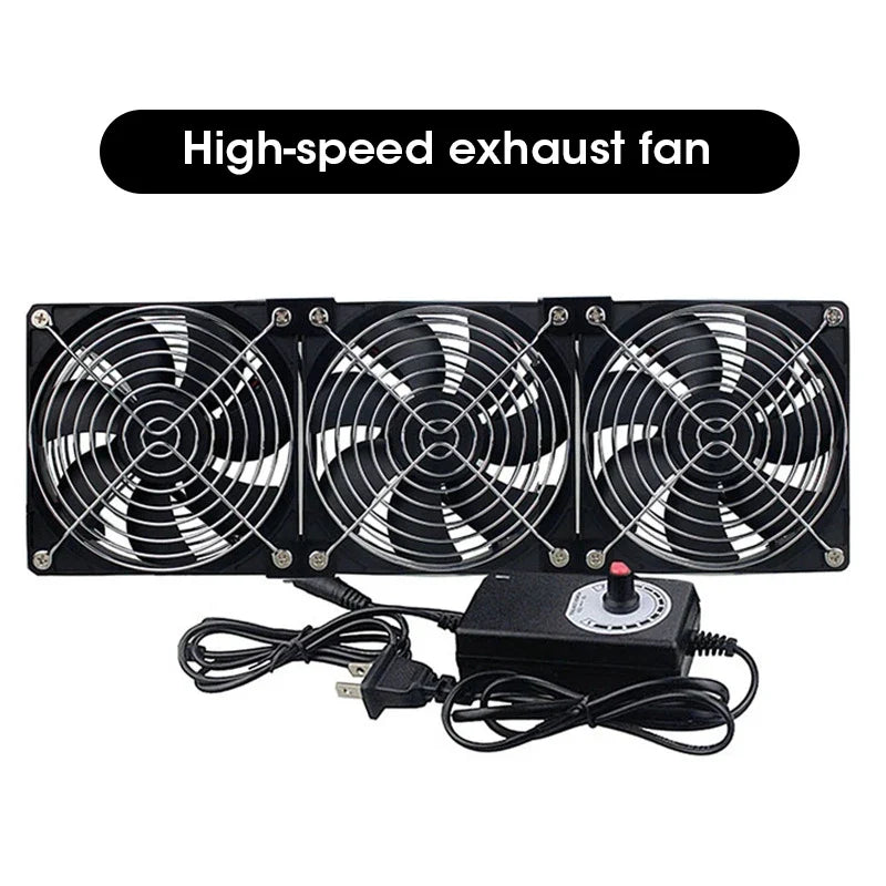 12cm Cooling Exhaust Fan 12V/220V with Controller for GPU Server