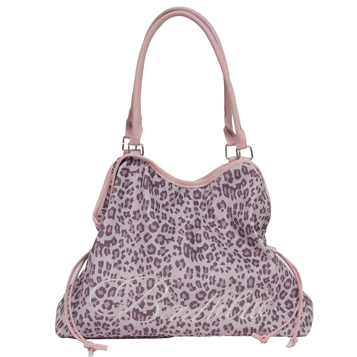 Women's Leopard Print Large Canvas Tote Bag | Drawstring Commuter
