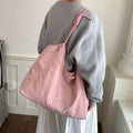 Korean Canvas Tote Bag – Large Women's Commuter Shoulder Bag