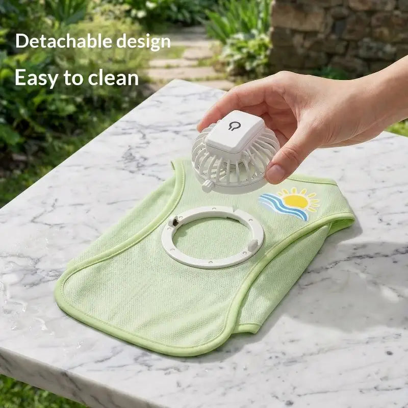 Cooling Dog Vest with Fan – Breathable Ice Silk Summer Coat