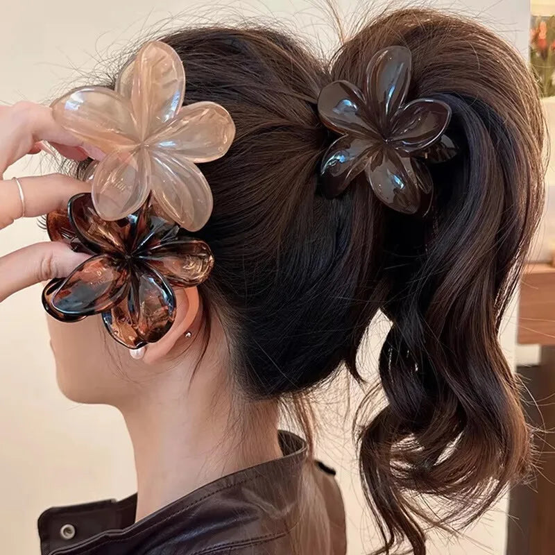 Korean Hawaiian Gradient Flower Hair Claw Clip for Women