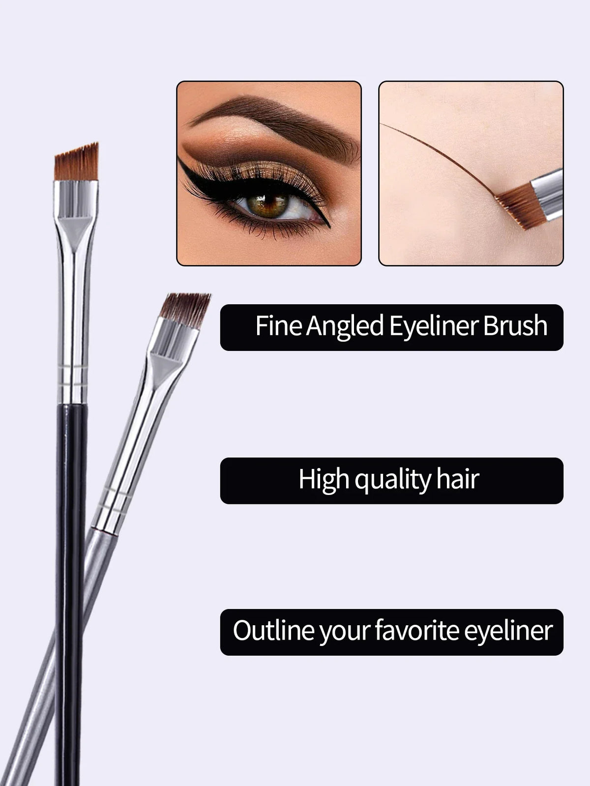 12PCS Ultra-Fine Eyeliner & Eyebrow Brush Set for Precision