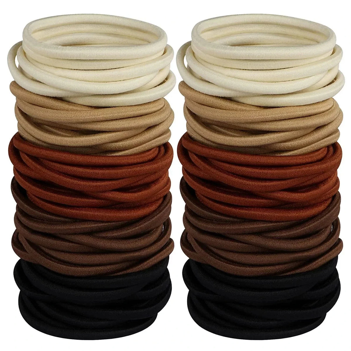 Black Elastic Hair Ties 4MM Ponytail Holders 10/30/50 Pack