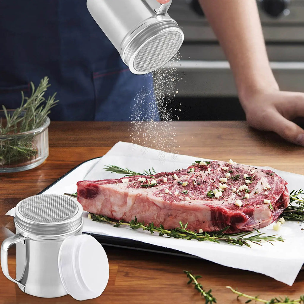 Stainless Steel Powdered Sugar & Spice Shaker with Handle