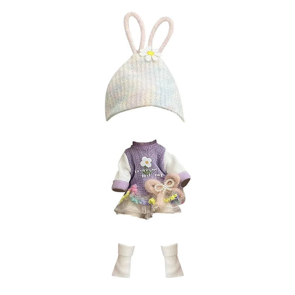 OB11 Doll Hooded Cloak Set – Rabbit & Bear Ears | 1/6 Scale