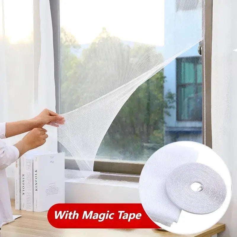 Cuttable Invisible Mosquito Window Screen | No-Drill Fly Mesh